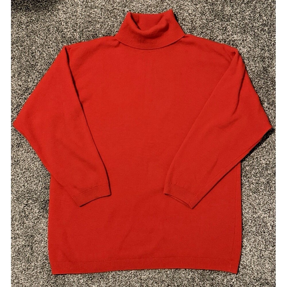 Vtg United Colors of Benetton Red Lambswool Sweater Made in Italy Size Medium
